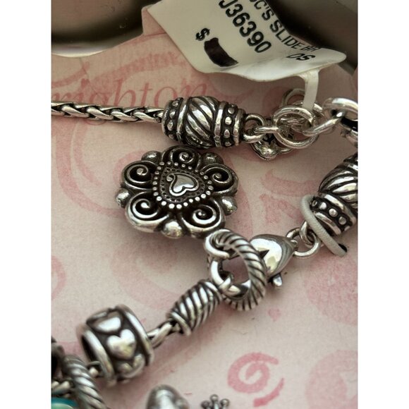 Brighton Barrel Slide Bracelet Charms Frog M Initial In Heart Tin ABCs 7-8 Inch - Picture 5 of 10